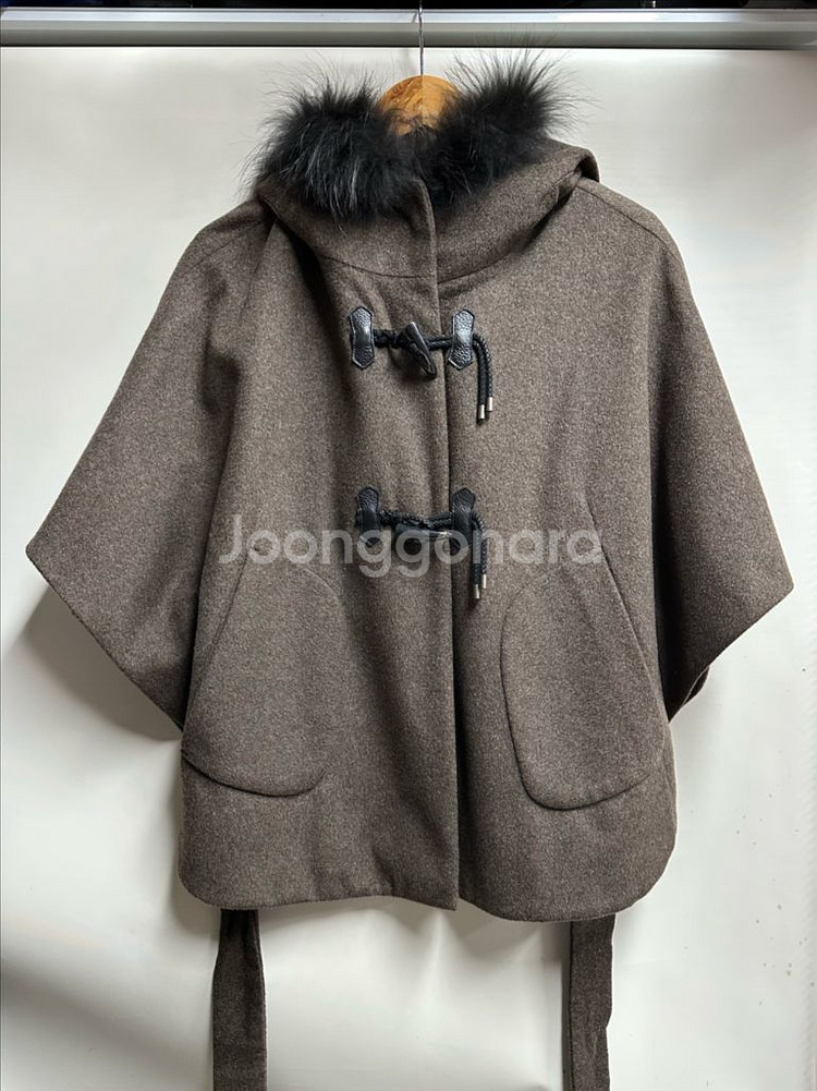 BNX 후드 퍼 판초 케이프 FR--1