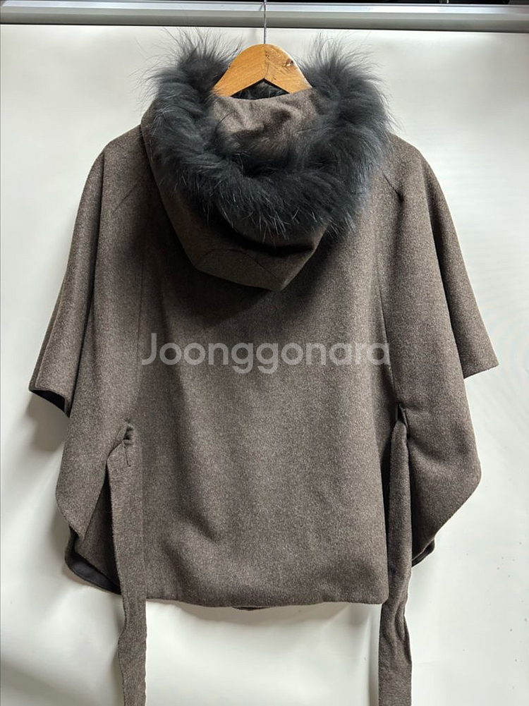 BNX 후드 퍼 판초 케이프 FR--2