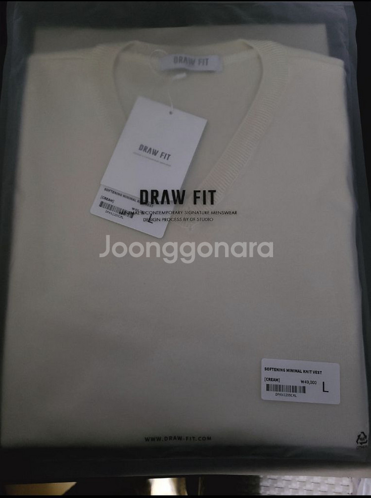 드로우핏 소프트닝 미니멀 니트 베스트 아이보리 L사이즈 반값 이상 판매--2