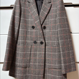 글렌체크 더블브레스트 재킷