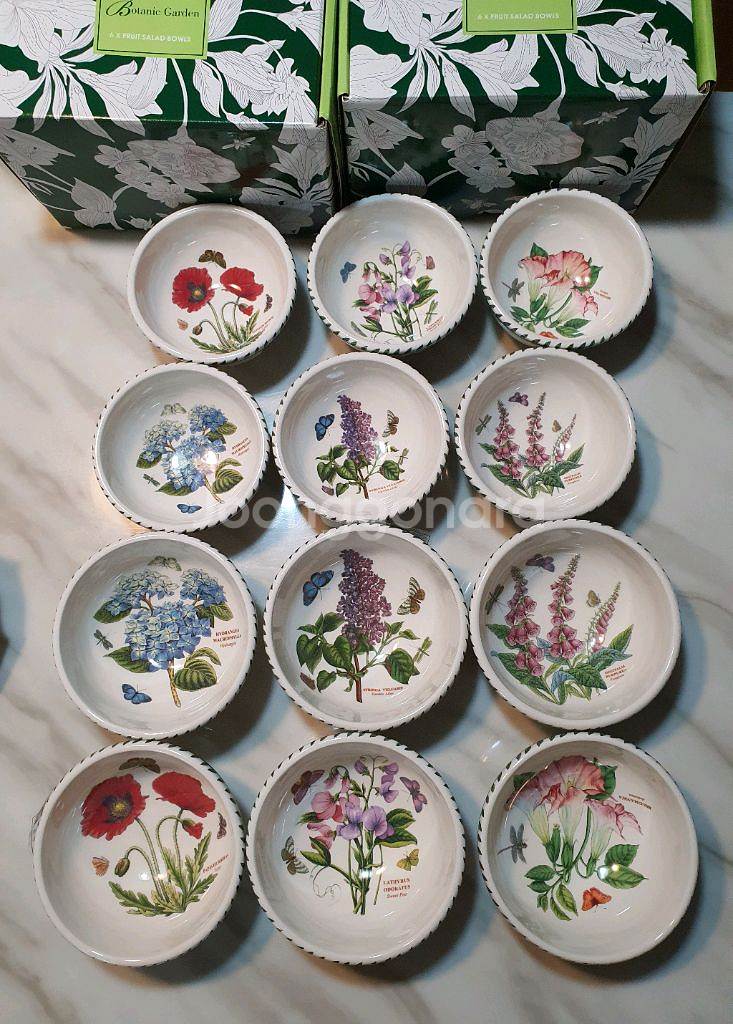 백화점정품 새것)영국 포트메리온 구형밥6국그릇6일괄값--0