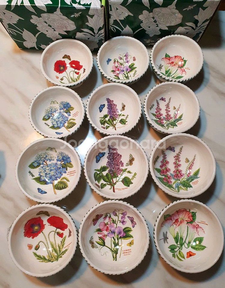 백화점정품 새것)영국 포트메리온 구형밥6국그릇6일괄값--1