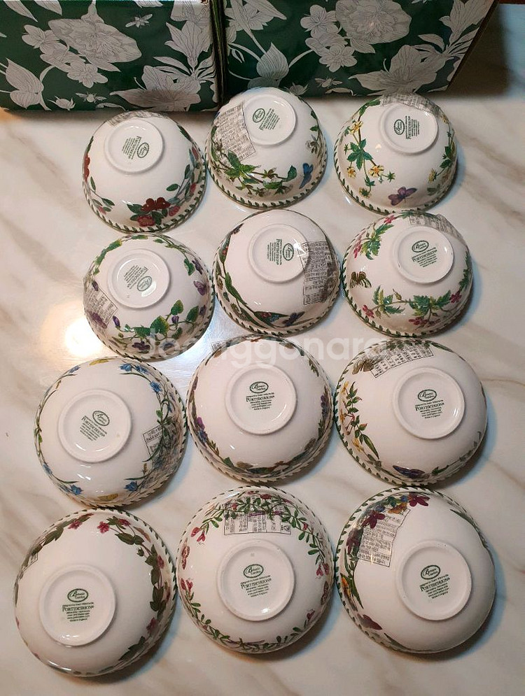 백화점정품 새것)영국 포트메리온 구형밥6국그릇6일괄값--2