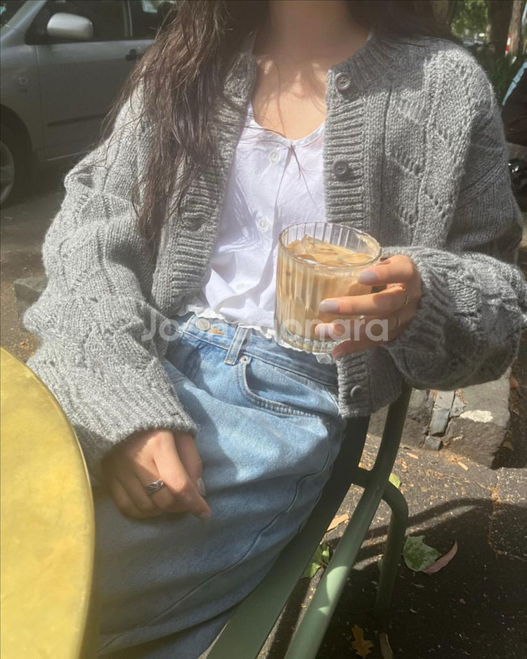 [새상품] 바이무드 러프 울 가디건 그레이--0