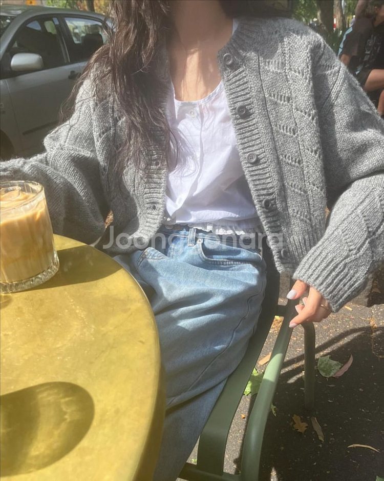 [새상품] 바이무드 러프 울 가디건 그레이--1