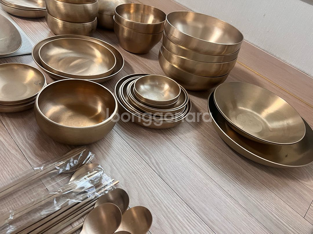 방짜유기 놋그릇 세트--4