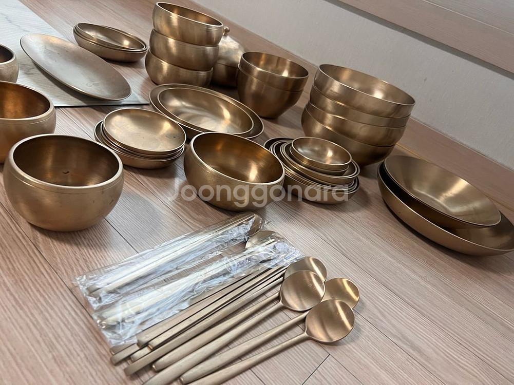 방짜유기 놋그릇 세트--2