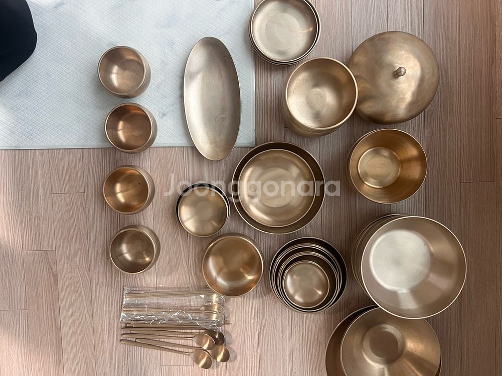 방짜유기 놋그릇 세트--3