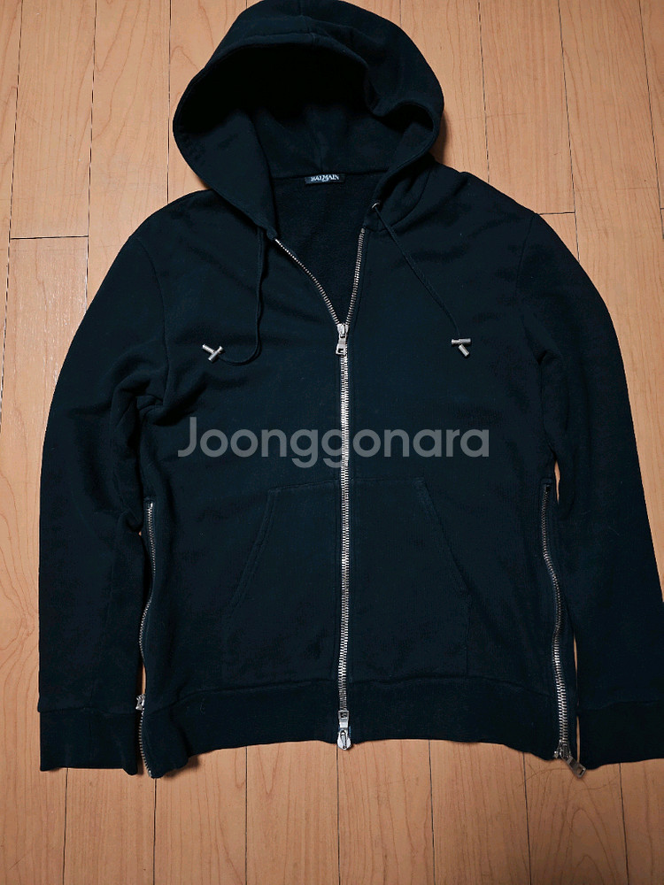 발망 블랙 프린팅 후드집업 L--0