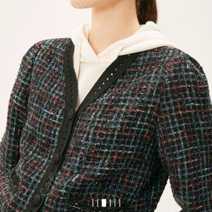 타임 글리터 체크 가디건 랑방 마인 더캐시미어 시스템