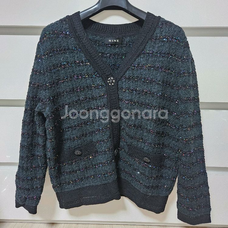 마인 알파카 블렌드 시퀸 가디건 랑방 타임 더캐시미어--6