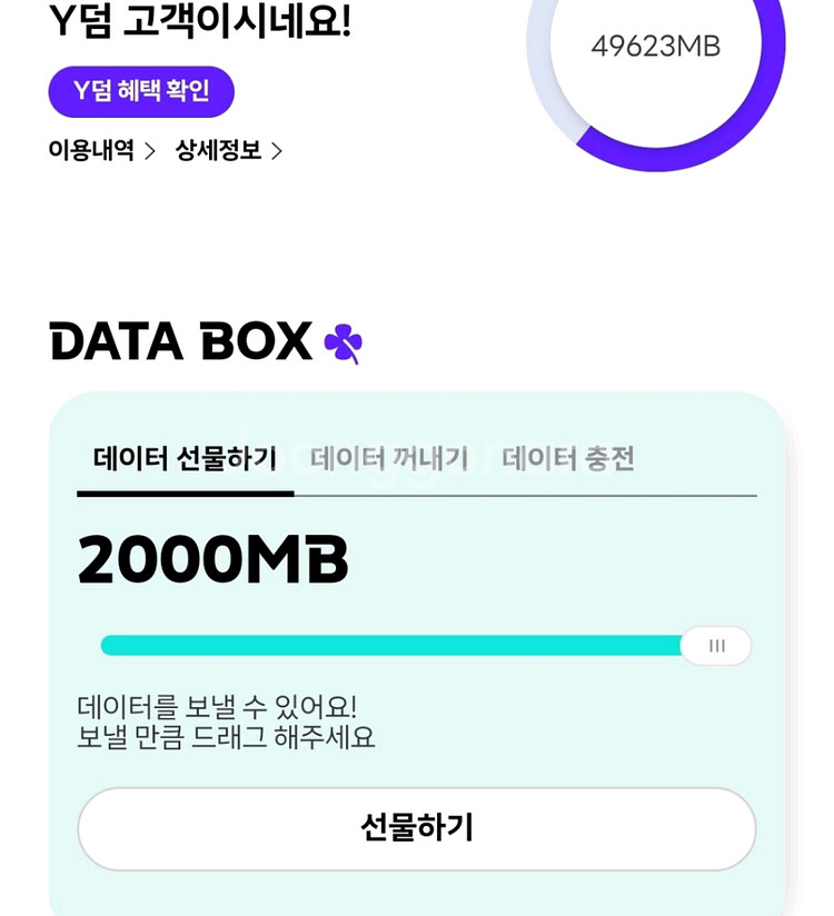 KT 데이터 1000MB 1기가--0