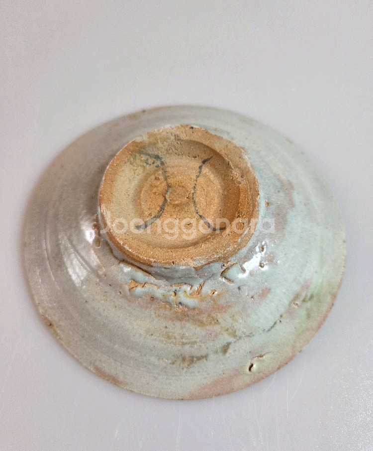 고도갤러리 골동품 조선전기 조선백자 홍화접시--1