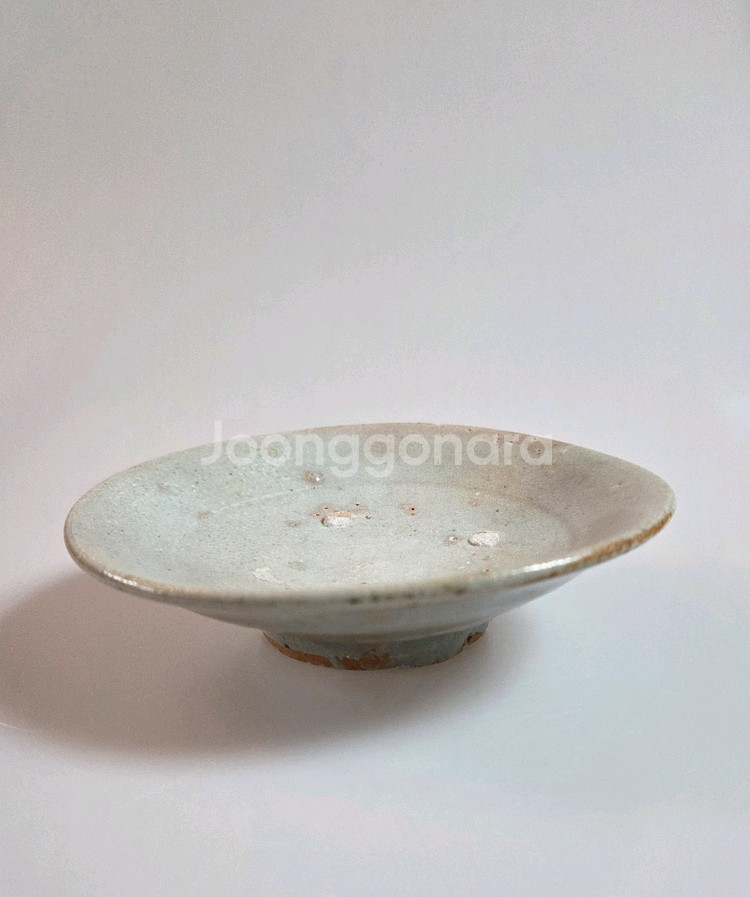 고도갤러리 골동품 조선전기 조선백자 홍화접시--3