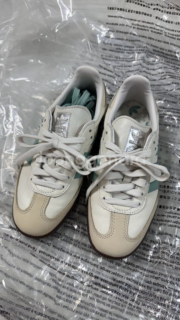 새상품 아디다스 삼바 운동화 민트 225mm--0