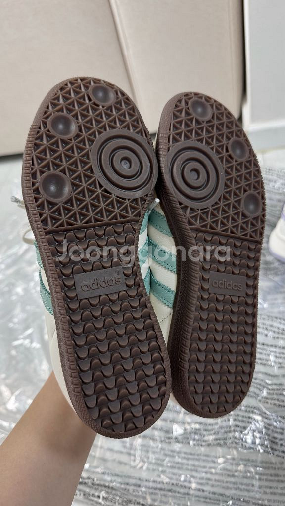 새상품 아디다스 삼바 운동화 민트 225mm--3