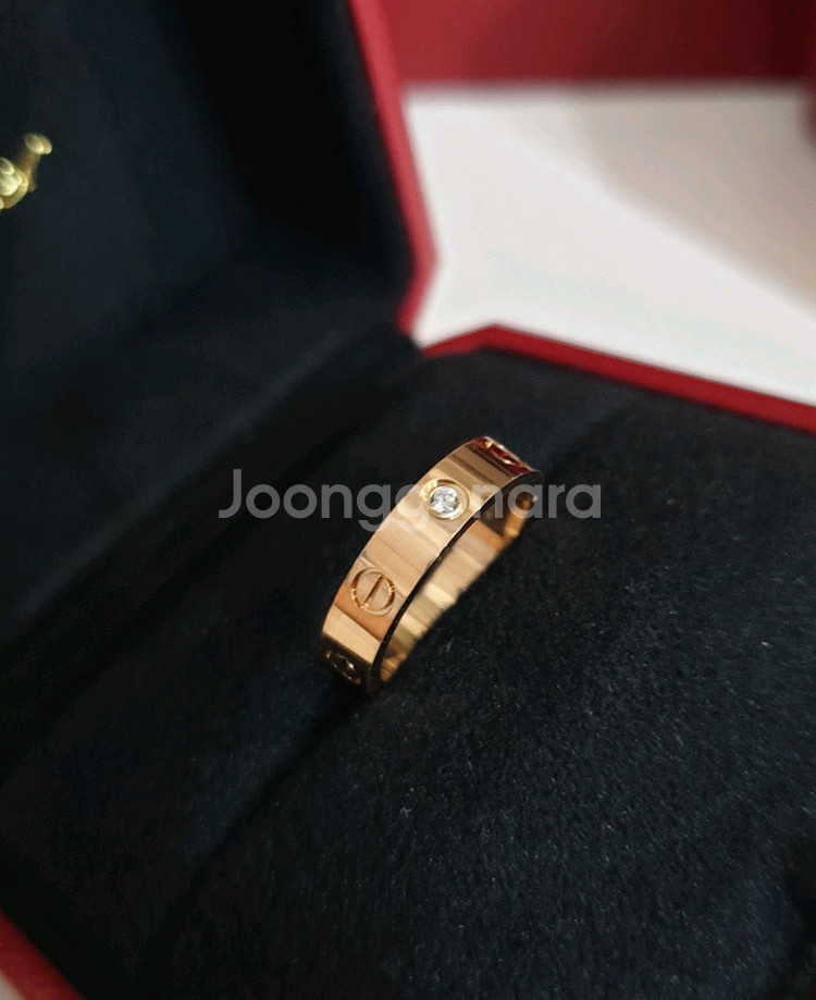 까르띠에 러브링 1P 다이아 정품 러브반지 핑크골드--4