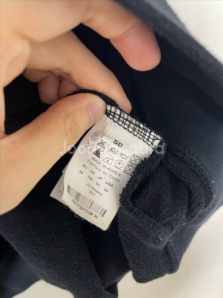 [50] 우영미 블랙 백로고 후드티--5