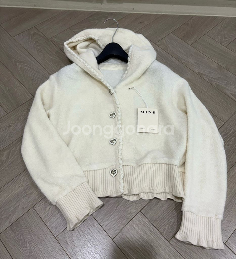 미닛뮤니 텍스쳐 후드 니트 가디건--2