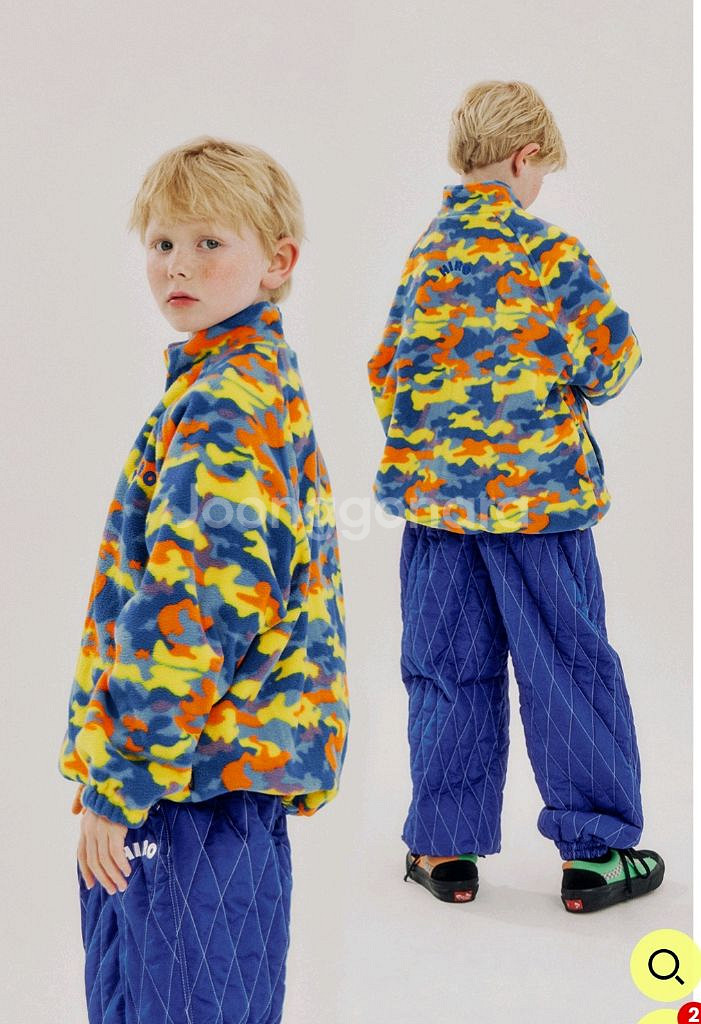 히로 패턴플리스집업 블루 160--1