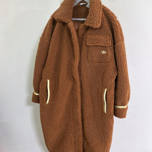 (XS)아디다스여자쉐르파브라운오버핏뽀글이롱점퍼