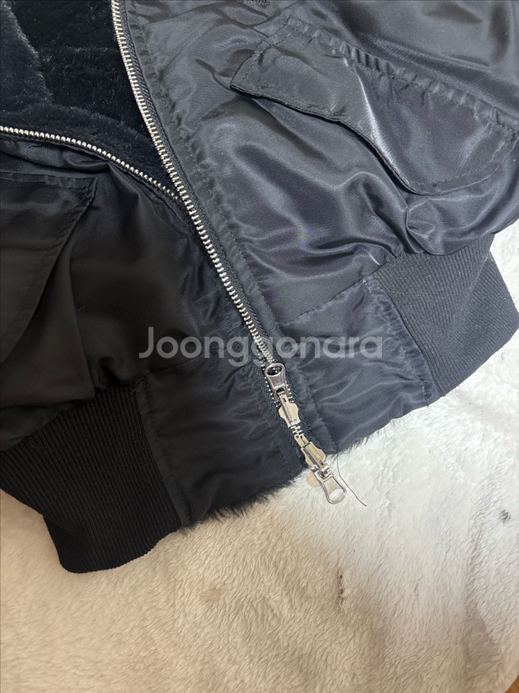 크롭 숏패딩 투웨이 점퍼 블랙 퍼 항공점퍼 밍크 아우터 겨울--2