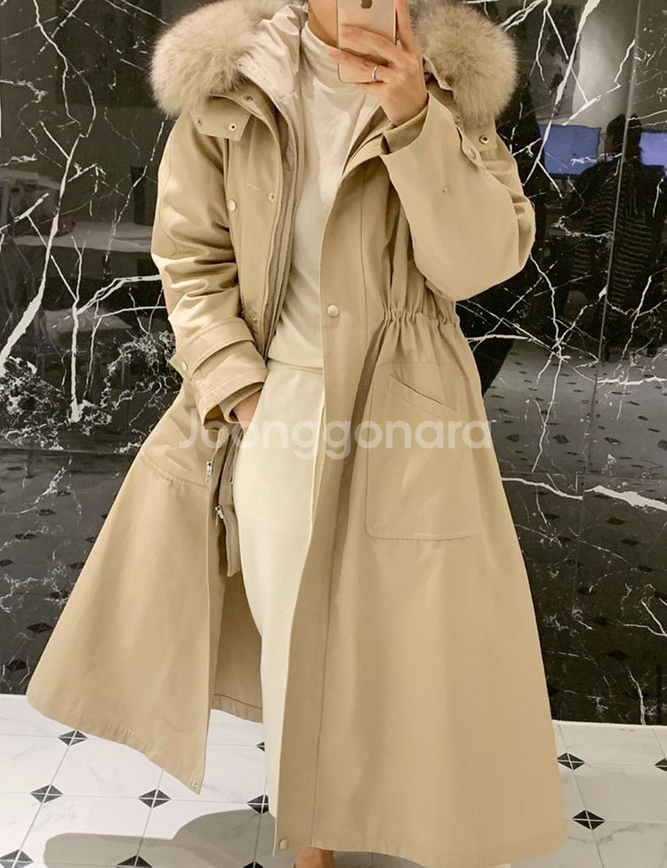 어라운드율 구스야상패딩 새상품 베이지--6