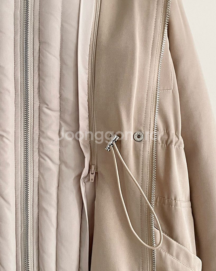 어라운드율 구스야상패딩 새상품 베이지--8