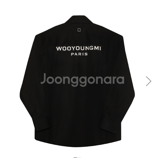 우영미 블랙 코튼 로고 셔츠(25ss, 46size)--0