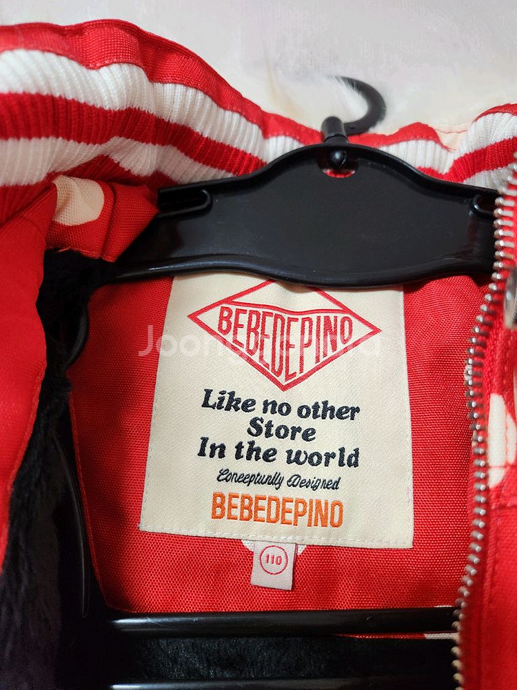 110사이즈(아동용) 베베드피노 빨강색 도트무늬 올인원 스키복--6