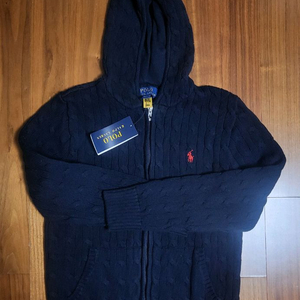 폴로 랄프로렌 보이즈 후드 집업 케이블 니트 M