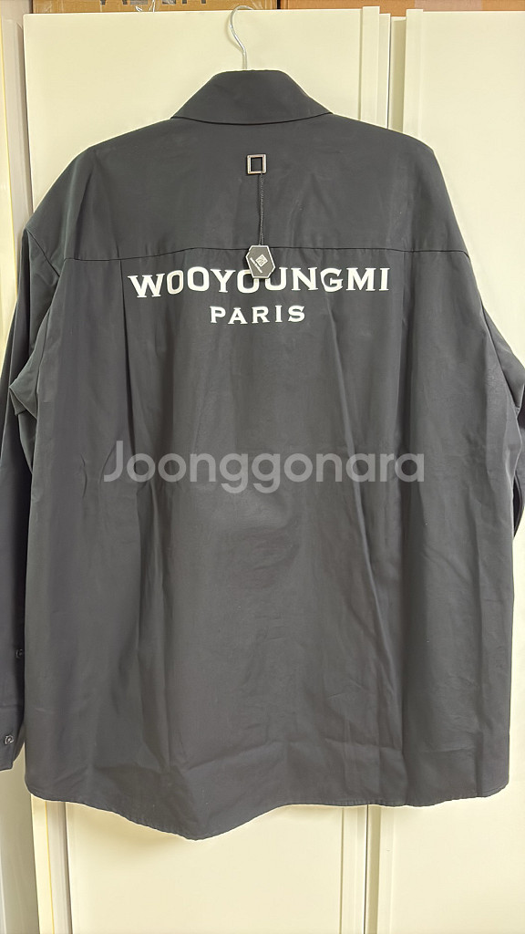 우영미 블랙 코튼 로고 셔츠(25ss, 46size)--3