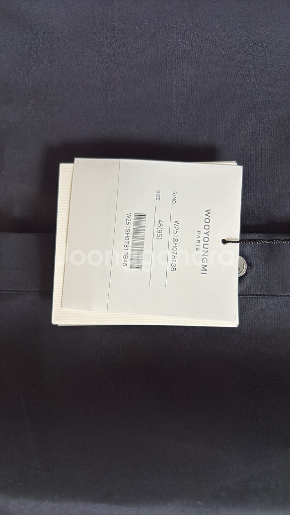 우영미 블랙 코튼 로고 셔츠(25ss, 46size)--5