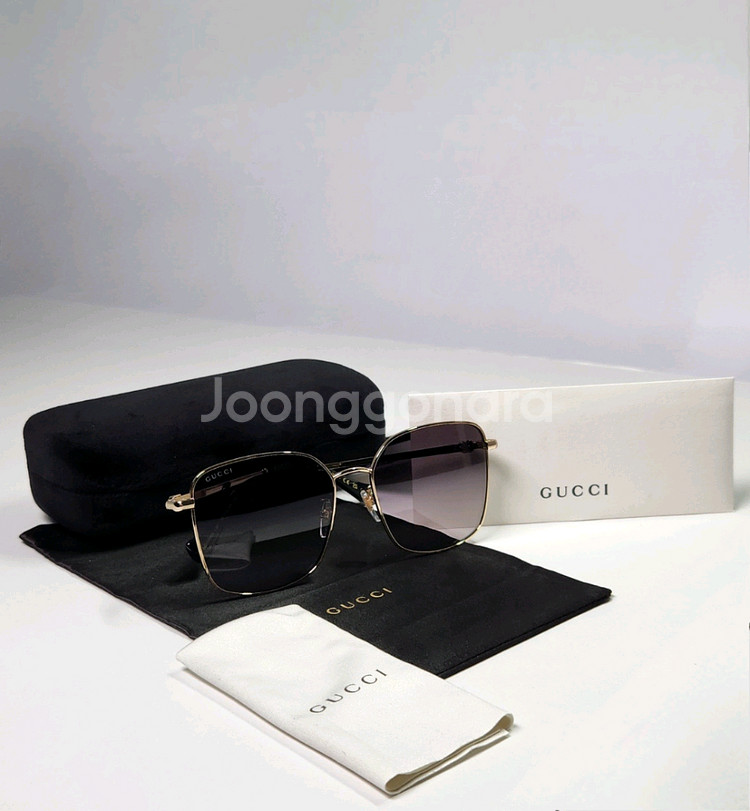 구찌 명품 스퀘어 메탈 오버핏 선글라스 [새상품&정품]--0