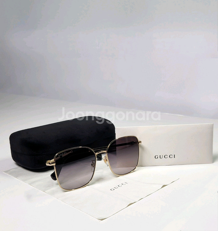 구찌 명품 스퀘어 메탈 오버핏 선글라스 [새상품&정품]--1