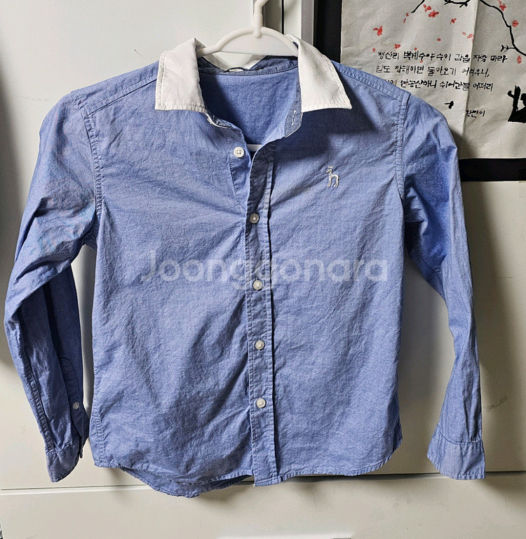 헤지스키즈 145사이즈 블루색 셔츠 남방--0