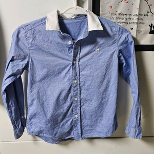 헤지스키즈 145사이즈 블루색 셔츠 남방