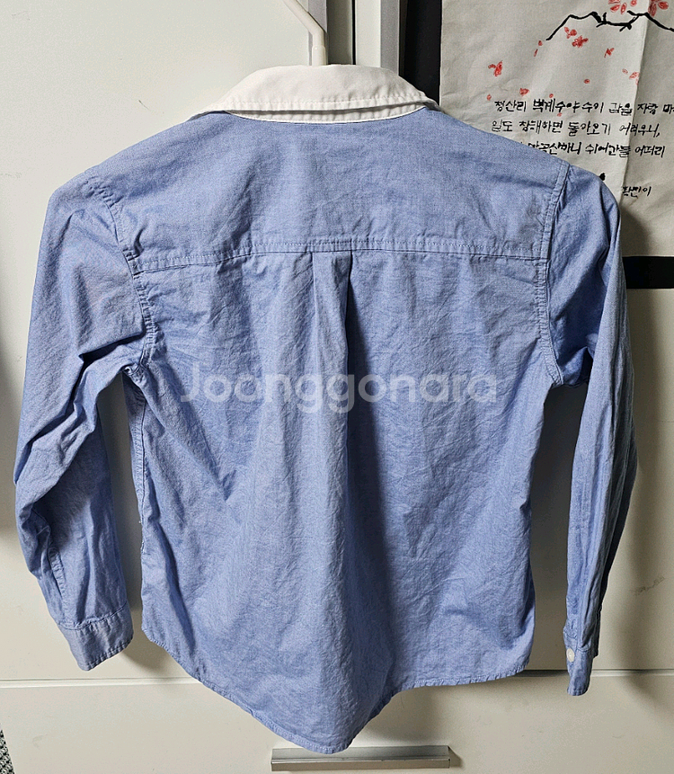 헤지스키즈 145사이즈 블루색 셔츠 남방--1