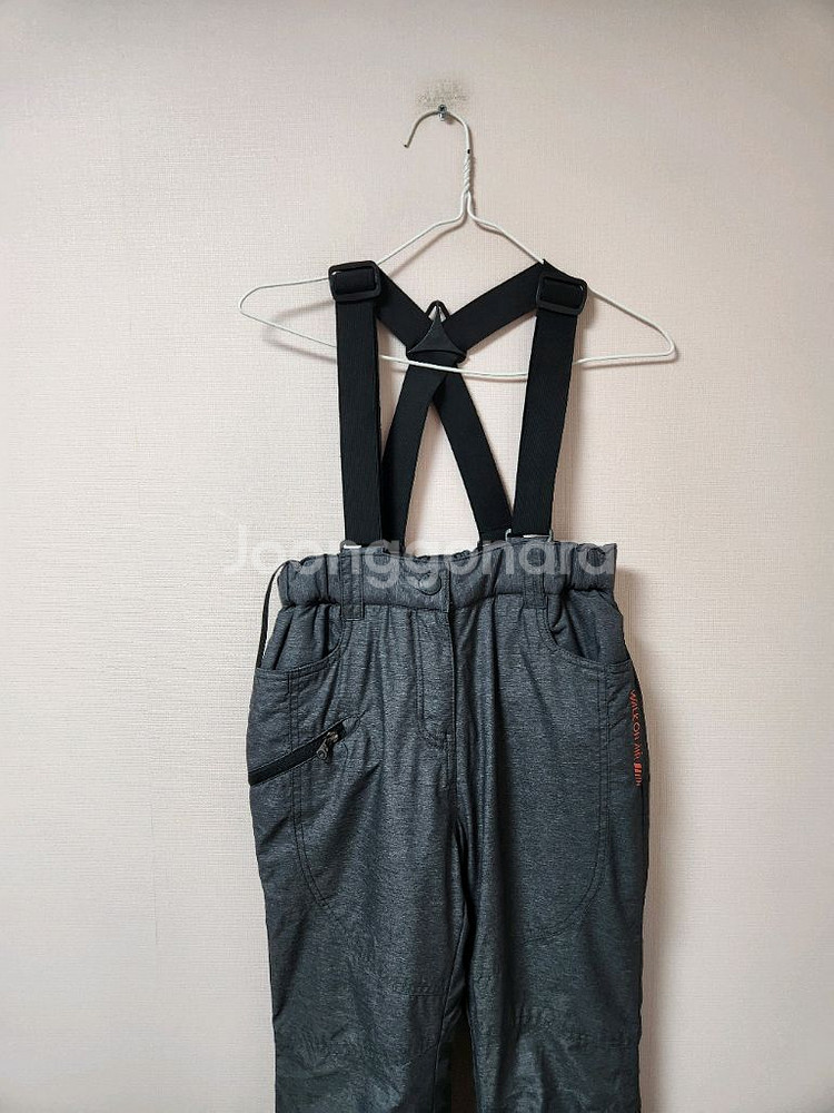 140사이즈 유솔 그레이 검정멜빵 스키복 하의 바지--2