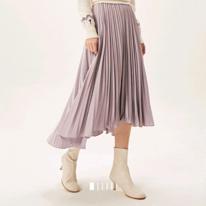 타임 새틴 플리츠 스커트44~55 랑방 마인 더캐시미어