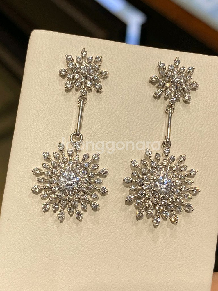 18k 렉스다이아몬드 스노우퀸 귀걸이--0