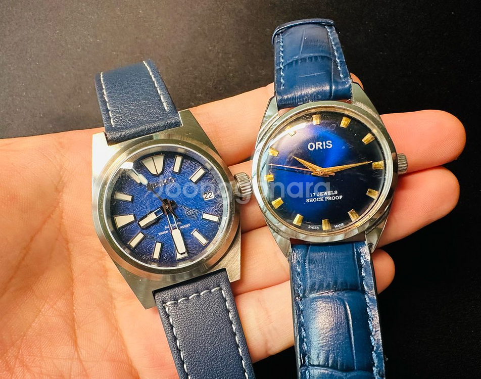 오리스 블루 다이얼 빈티지 오토매틱 시계 판매--6