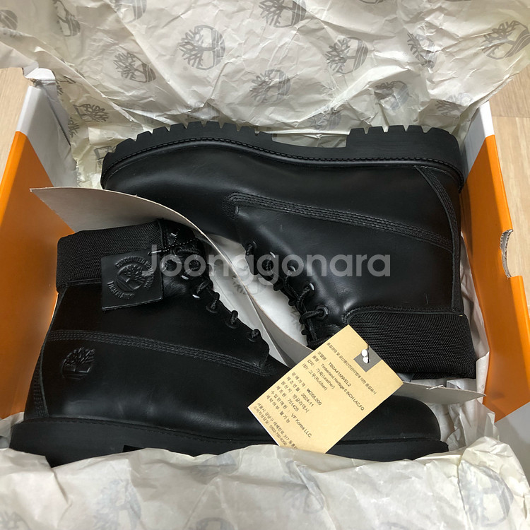 (270) 새상품 팀버랜드 6인치 헤리티지 프리미엄 부츠 풀그레인 레더 블랙--8