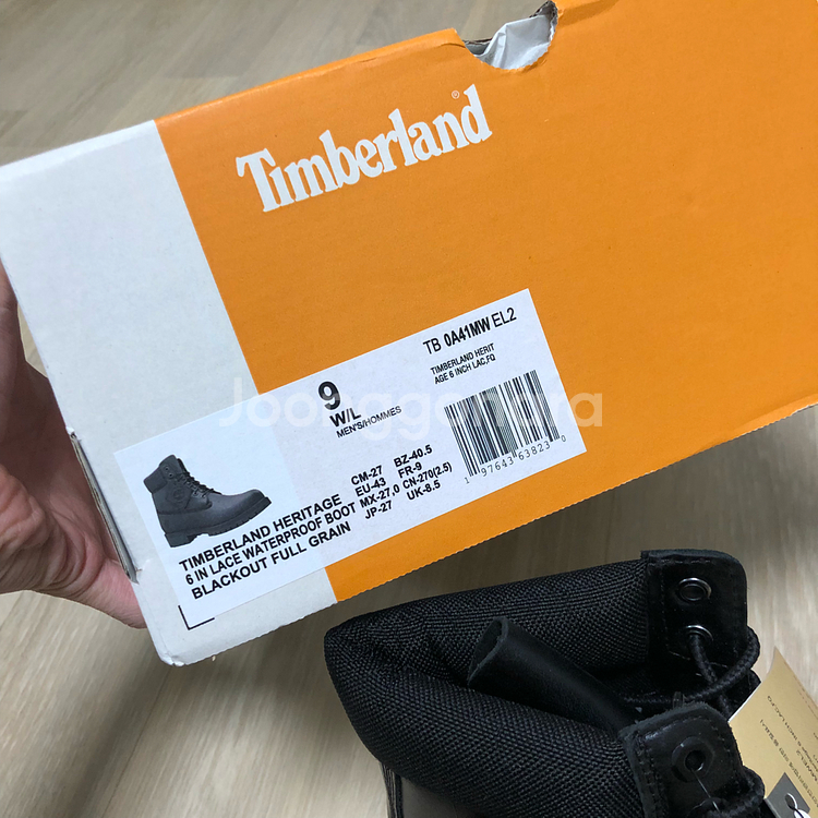 (270) 새상품 팀버랜드 6인치 헤리티지 프리미엄 부츠 풀그레인 레더 블랙--9