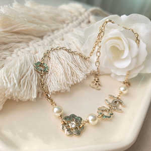 샤넬 CC 로고 진주 목걸이