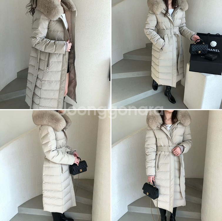 여자 덕다운 롱패딩--2