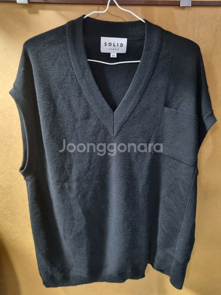 솔리드옴므 남성 울니트 조끼--0