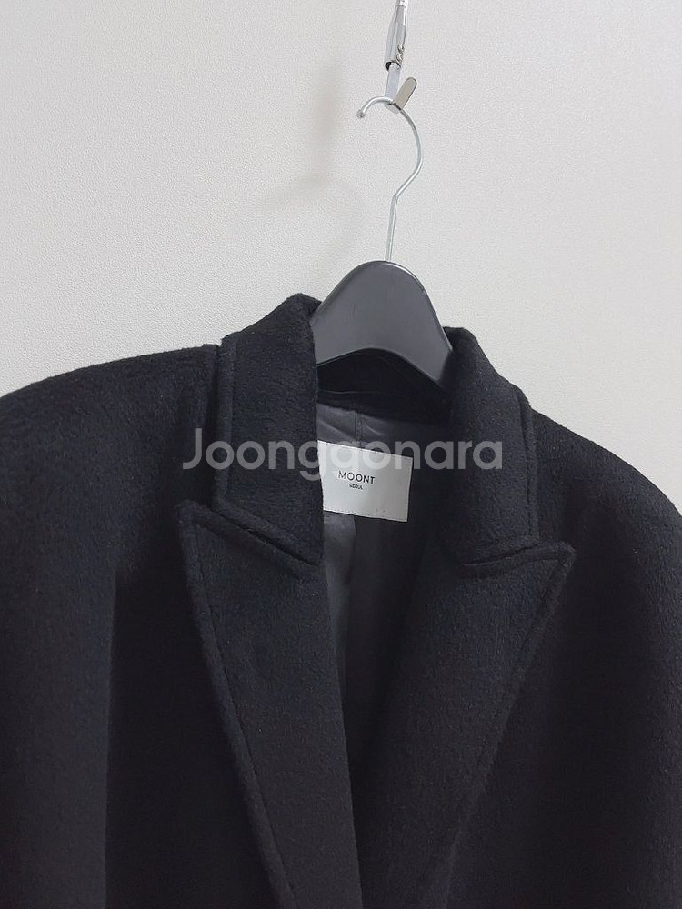 문트 블랙 핸드메이드 지블링 캐시미어 코트--3