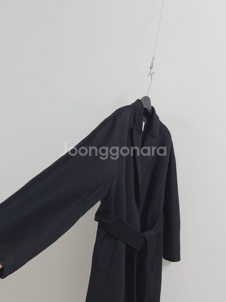 문트 블랙 핸드메이드 지블링 캐시미어 코트--4