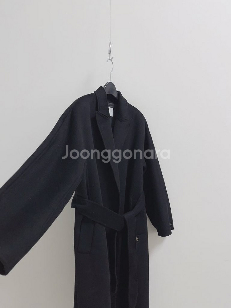 문트 블랙 핸드메이드 지블링 캐시미어 코트--5